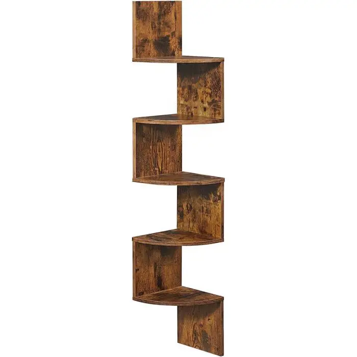 VASAGLE LBC20BX wall corner shelf, rustic brown