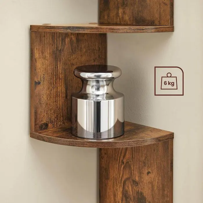 VASAGLE LBC20BX wall corner shelf, rustic brown