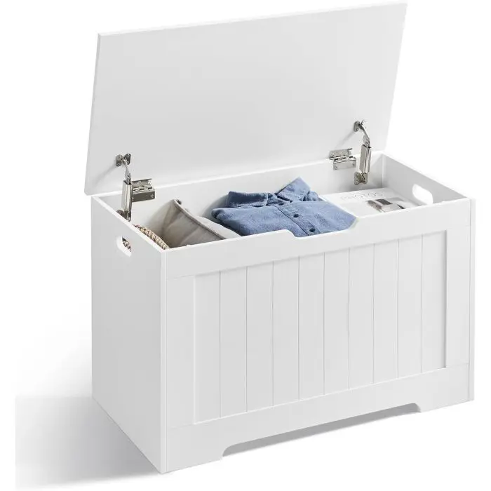 Vasagle multi -purpose bench with storage space white 40 x 76 x 48 cm