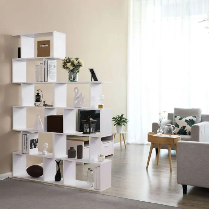 VASAGLE Wooden 6-Tier Freestanding Bookcase LBC61WT