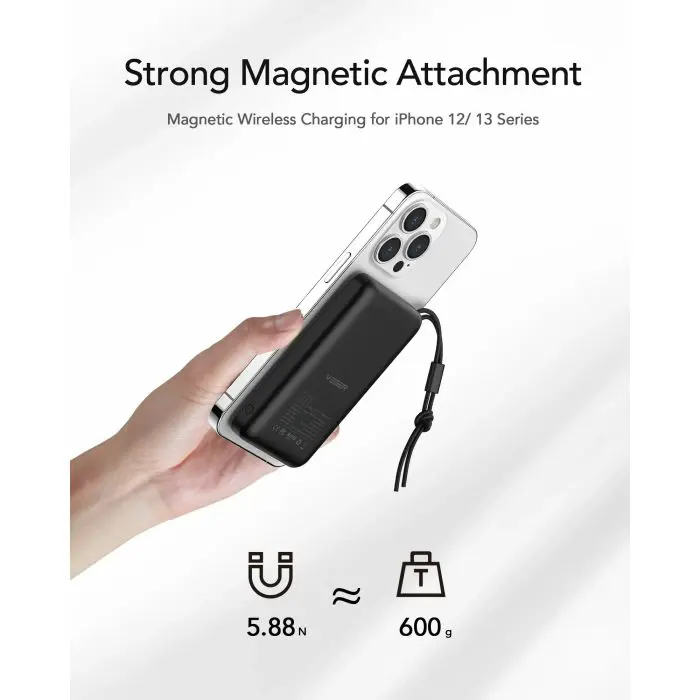 "VEGER portable battery MagOn 10000 mAh, black"