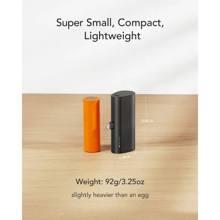 VEGER portable battery PlugON Lightning 5000 mAh, black.