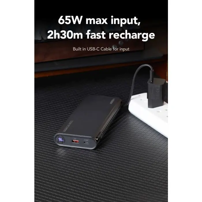 VEGER portable battery TC130 25000 mAh, black.
