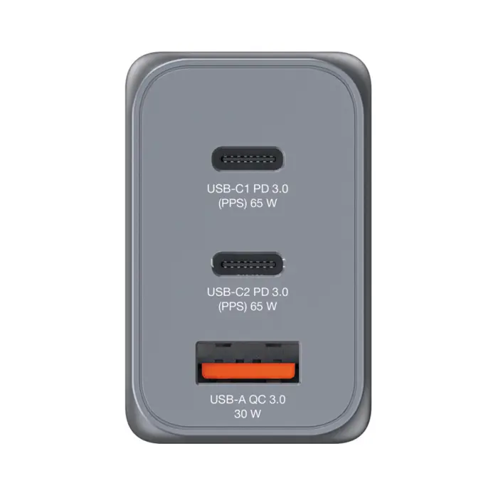 Verbatim GNC-65 GaN Charger 65W 2xUSB-C/1xUSB-A