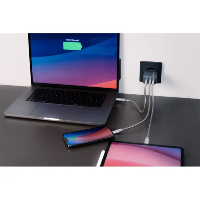 Verbatim GNC-65 GaN Charger 65W 2xUSB-C/1xUSB-A