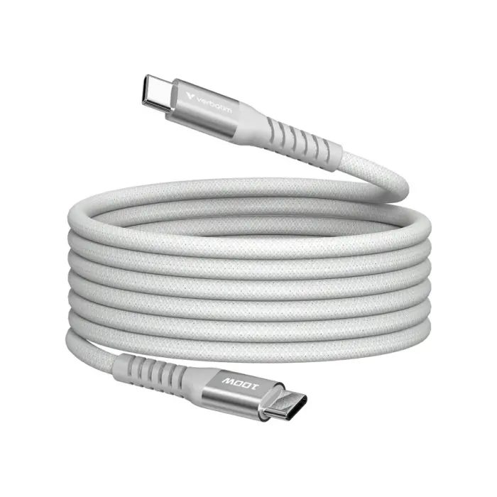 Verbatim Sync & Charge kabel USB-C na USB-C 100W Magnetic 120 cm - sivi