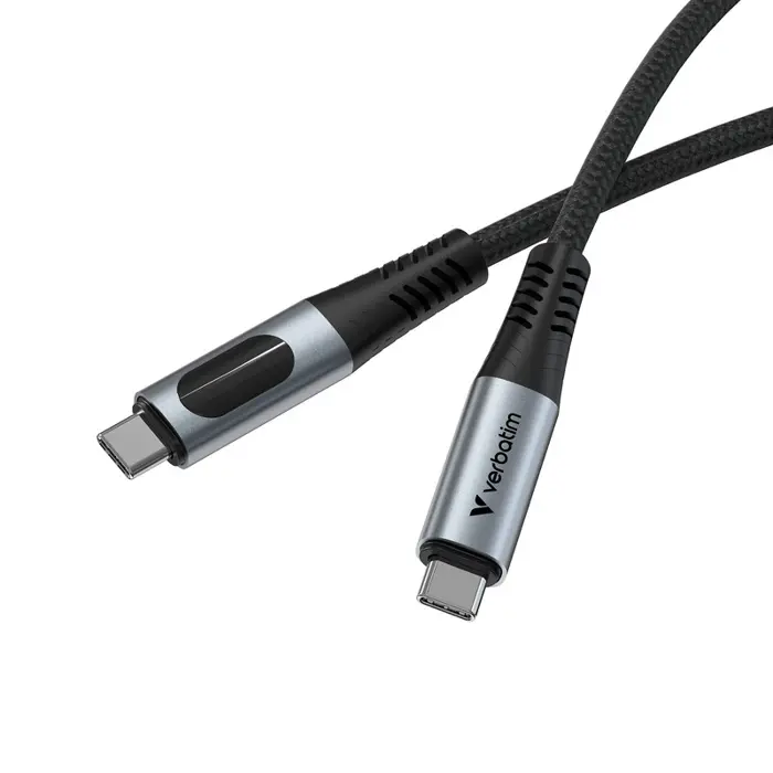 Verbatim Sync & Charge kabel USB-C na USB-C 240W 40 Gbps zaslon 120 cm
