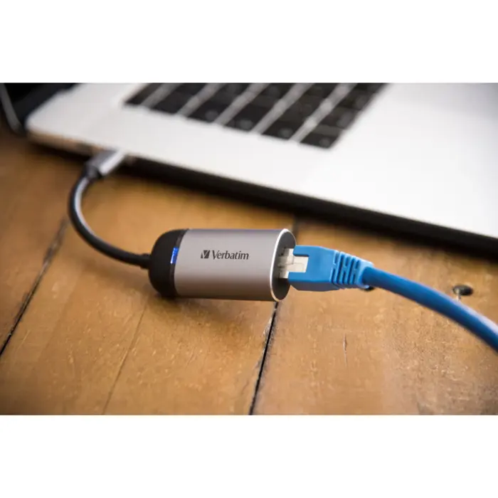 Verbatim USB-C na gigabitni ethernet adapter, aluminijsko kućište, 10cm kabel