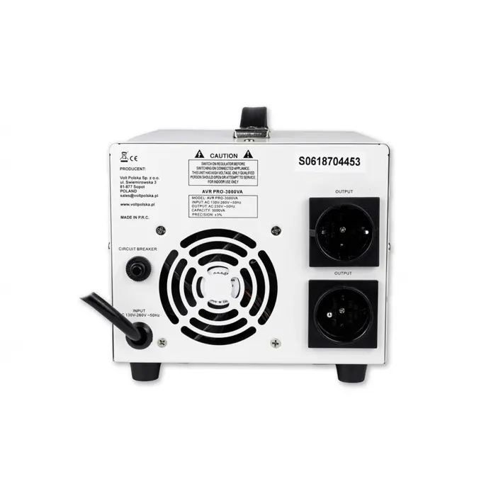 VOLTAGE STABILIZER AVR PRO 3000VA 3%