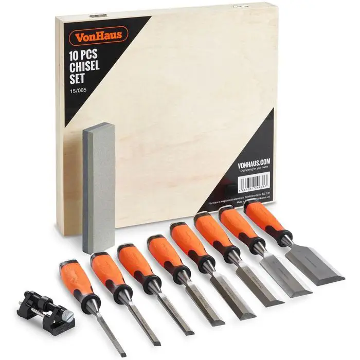 VonHaus 10-piece wood chisel set