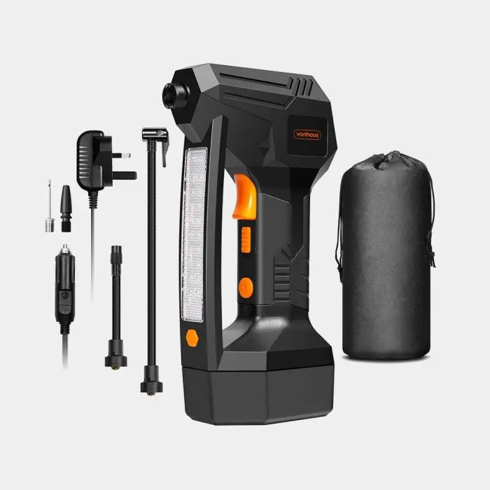 VonHaus 12V tire inflator with digital pressure gauge