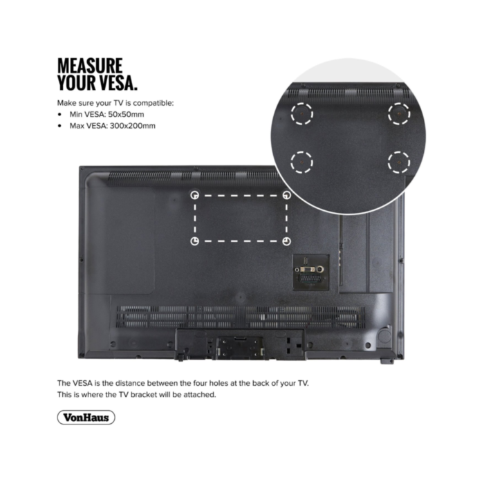 VonHaus 15-42 '' fixed TV wall mount up to 40kg, Amazon best seller