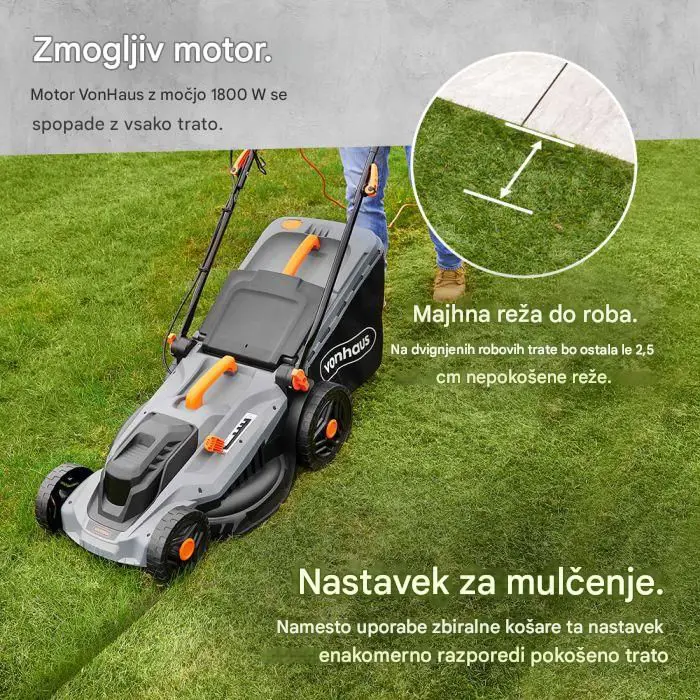 VonHaus 1800W Electric Lawn Mower