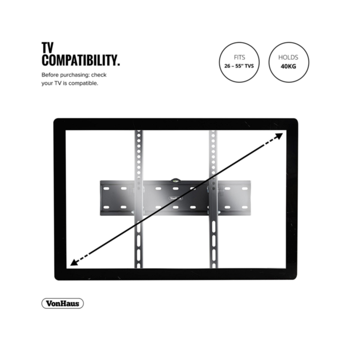 VonHaus 26-55 '' tilting TV wall bracket up to 40kg