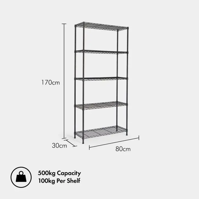 VonHaus 5-Tier Wire Shelving