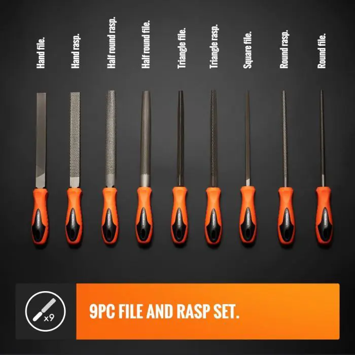 VonHaus 9-piece file and rasp set