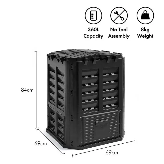 VONHAUS compost - 360L black 2500596