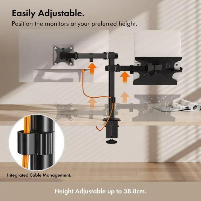 VonHaus dual desktop bracket for monitor and laptop