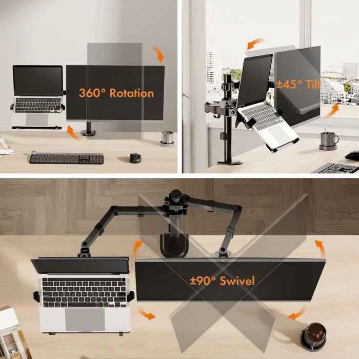 VonHaus dual desktop bracket for monitor and laptop