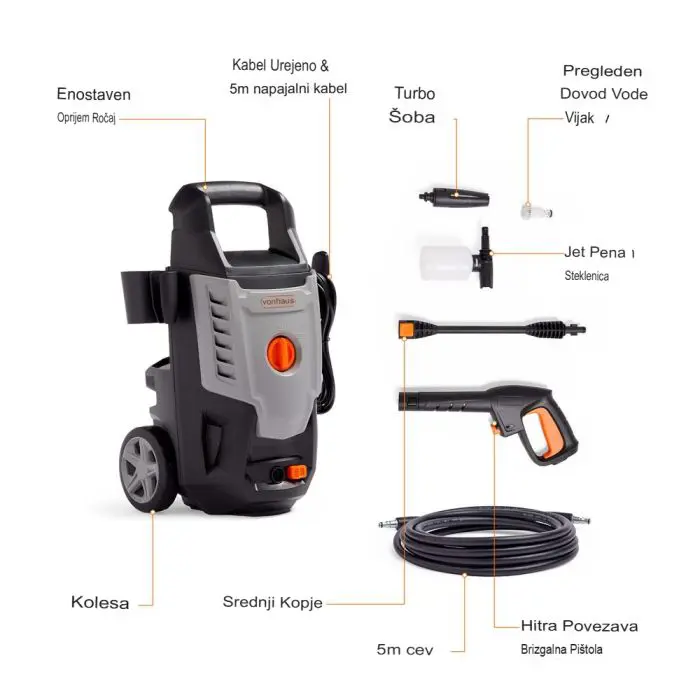 Vonhaus High Press Cleaner 1600W 3500263