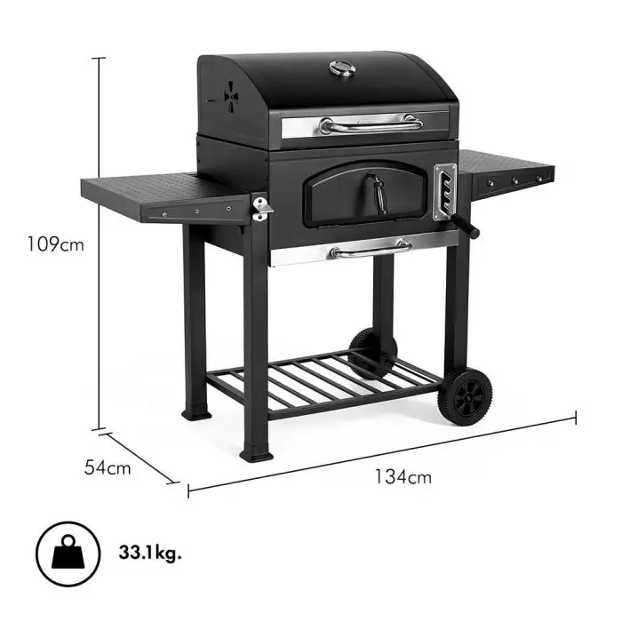 VonHaus Portable Charcoal Grill/ Smoker American Style