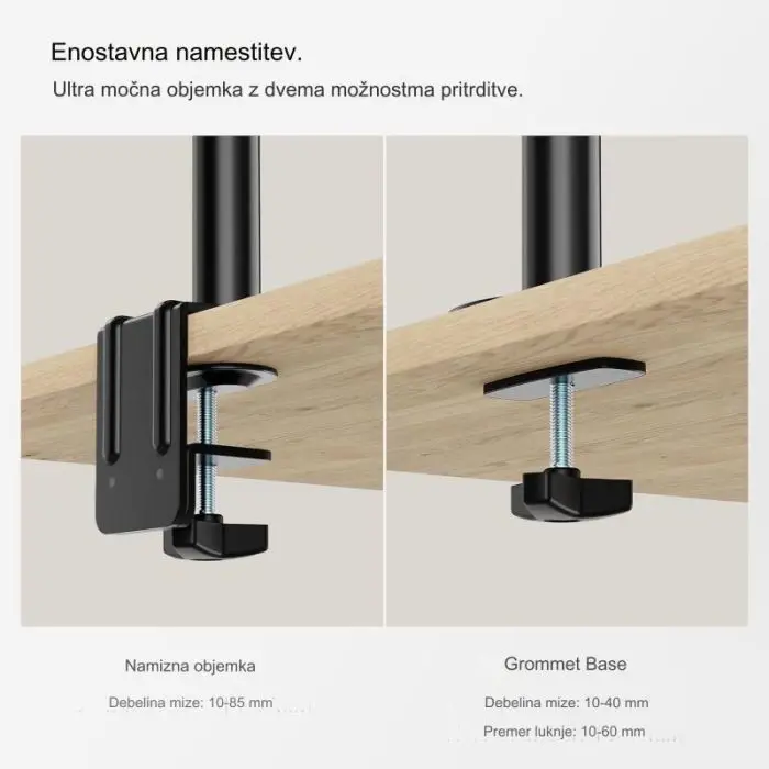 VonHaus triple tabletop bracket up to 32 '', 2 x USB 3.0, gas spring