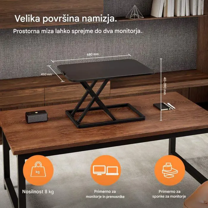 VonHaus Ultratanki nastavek za sedeče-stoječo mizo