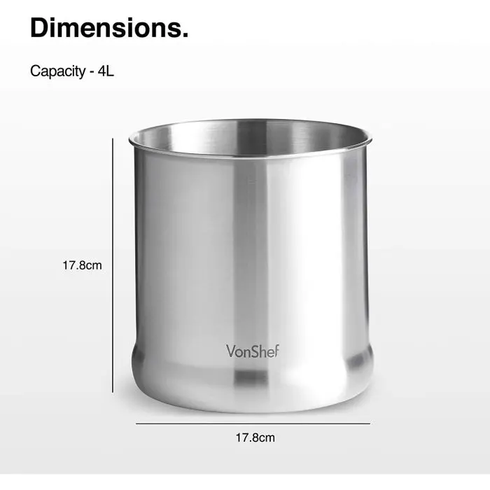 VonShef stainless steel kitchen utensil holder