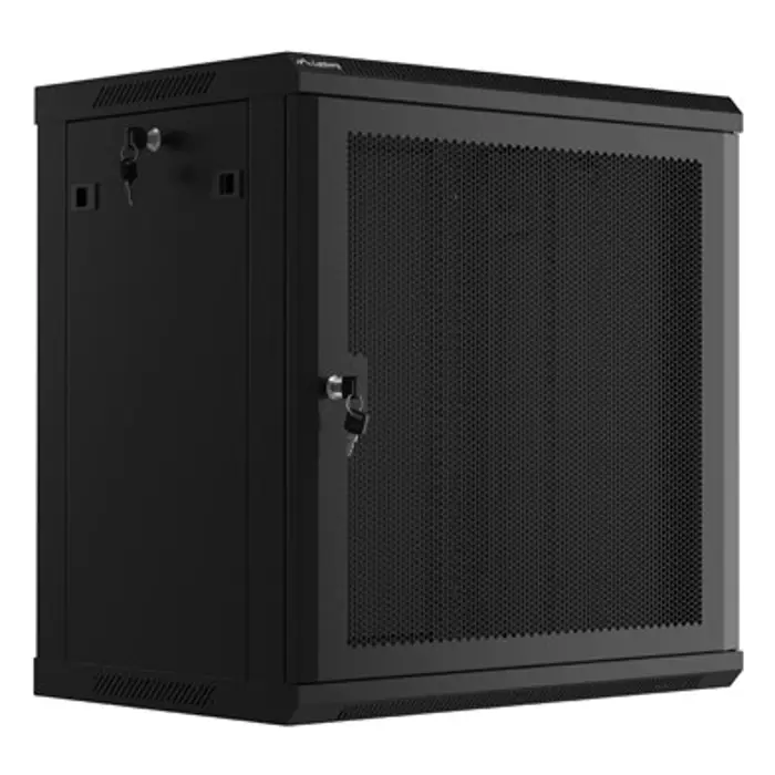 WALL-HUNG RACK CABINET 19" 12U 600X450 BLACK PERFORATED DOOR LANBERG (FLAT PACK)