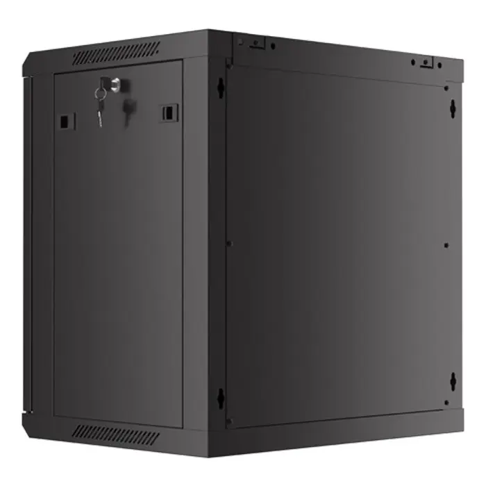 WALL-HUNG RACK CABINET 19" 12U 600X450 BLACK PERFORATED DOOR LANBERG (FLAT PACK)