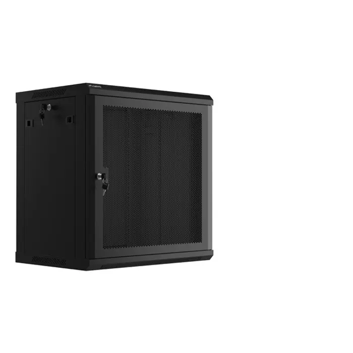 WALL-HUNG RACK CABINET 19" 12U 600X450 BLACK PERFORATED DOOR LANBERG (FLAT PACK)
