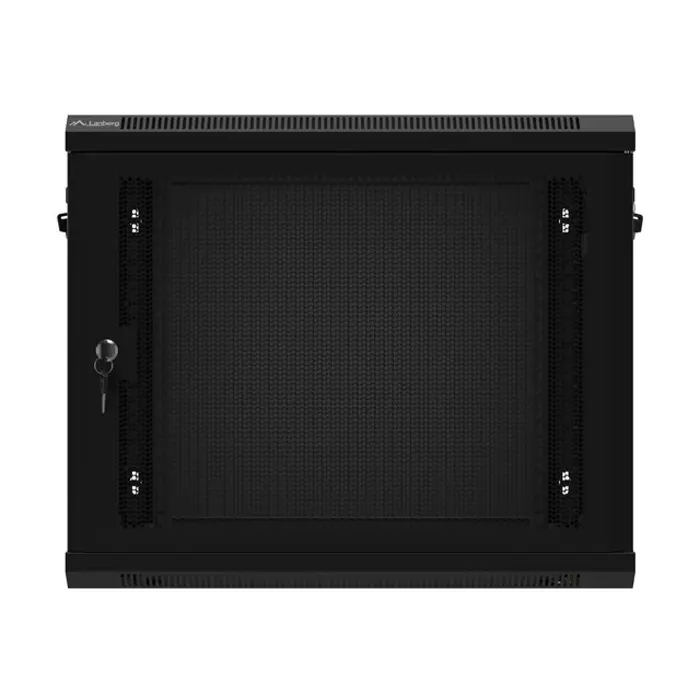 WALL-HUNG RACK CABINET 19" 9U 600X450 BLACK PERFORATED DOOR LANBERG (FLAT PACK)