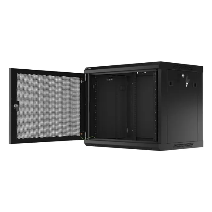 WALL-HUNG RACK CABINET 19" 9U 600X450 BLACK PERFORATED DOOR LANBERG (FLAT PACK)
