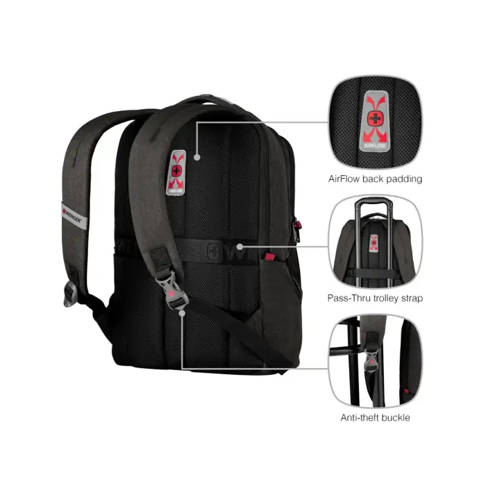 Wenger MX Professional torba za 16" prijenosnik, 21 L, heather grey