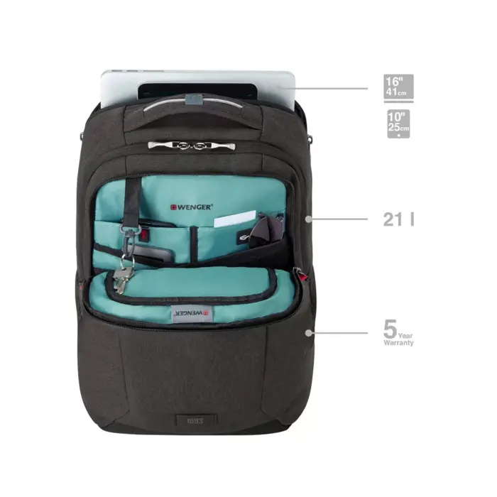 Wenger MX Professional torba za 16" prijenosnik, 21 L, heather grey