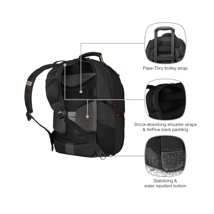 Wenger ruksak Pegasus Ballistic Deluxe za prijenosnike do 16", crni