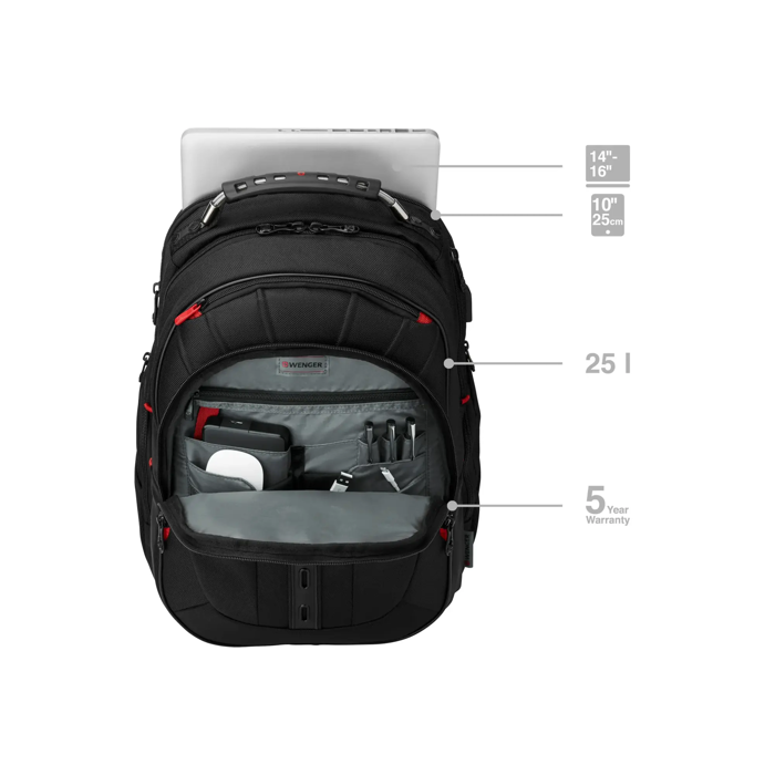 Wenger ruksak Pegasus Ballistic Deluxe za prijenosnike do 16", crni