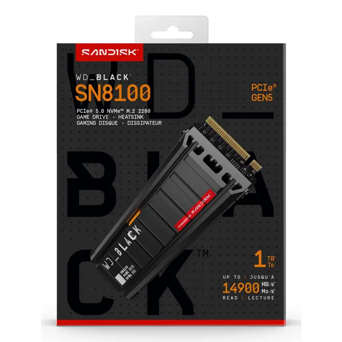 Western Digital Black WD_BLACK™ SN8100 NVMe™ SSD POWERED BY SANDISK 1 TB, [With Heatsink]