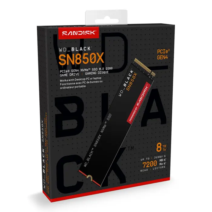 Western Digital Black WD_BLACK™ SN850X NVMe™ SSD POWERED BY SANDISK 8 TB