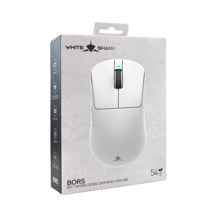WHITE SHARK bežični gaming miš WGM-5021 BORS 12.000dpi bijeli