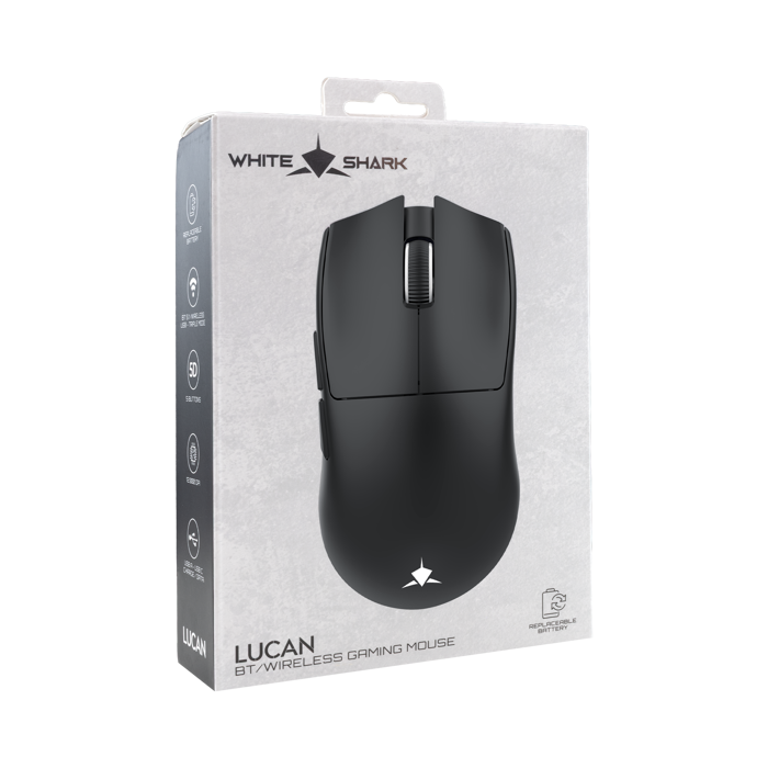 WHITE SHARK bežični gaming miš WGM-5022 LUCAN 12.000dpi crni