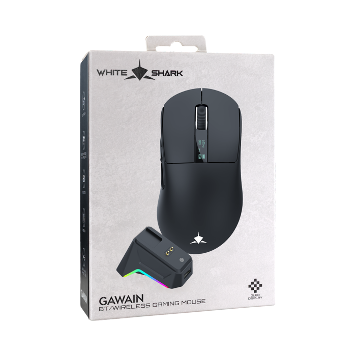 WHITE SHARK bežični gaming miš WGM-5023 GAWAIN 12.000dpi crni