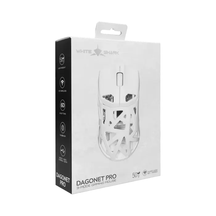 WHITE SHARK bežični gaming miš WGM-5026 DAGONET PRO 24.000dpi bijeli
