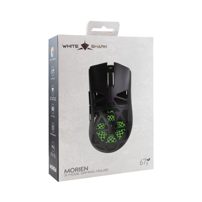 WHITE SHARK bežični miš WGM-5025 MORIEN 12.000dpi crni