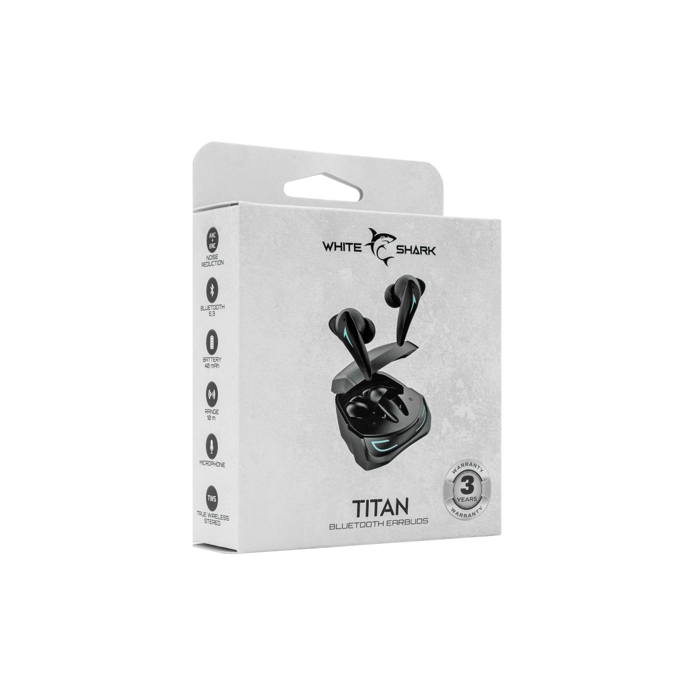 WHITE SHARK bluetooth earbuds slušalice s mikrofonom GEB-TWS96 TITAN crne ANC