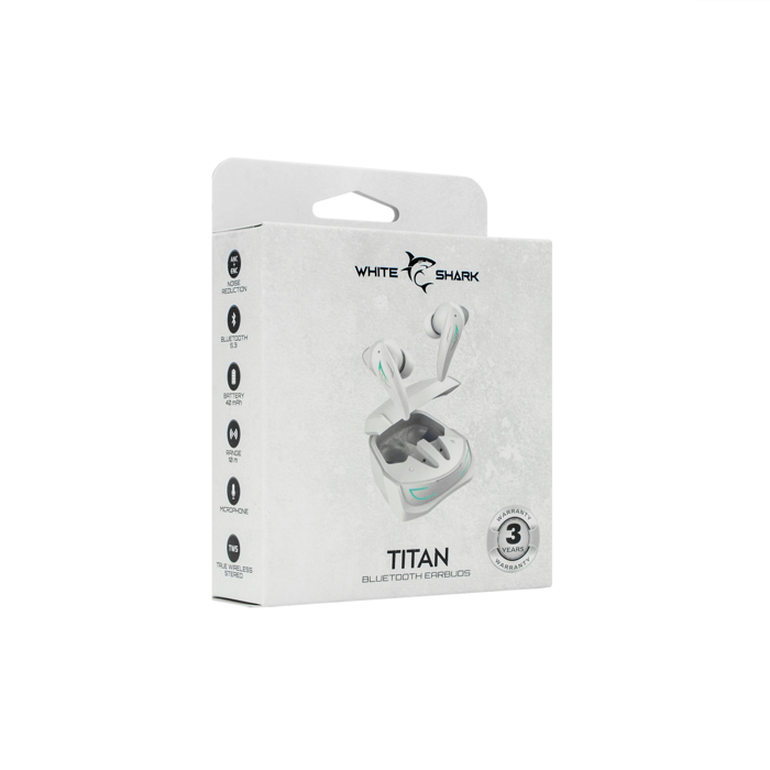 WHITE SHARK bluetooth earbuds slušalice s mikrofonom GEB-TWS96 TITAN bijele ANC