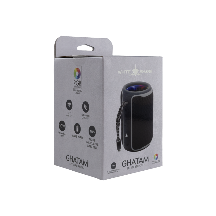 WHITE SHARK bluetooth zvučnik GHATAM crno/sivi
