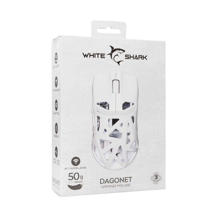 WHITE SHARK gaming bežični miš WGM-5019 DAGONET 24.000dpi bijeli