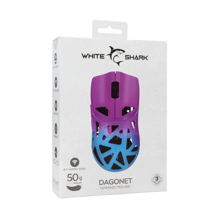 WHITE SHARK gaming bežični miš WGM-5019 DAGONET 24.000dpi plavo-ljubičasti