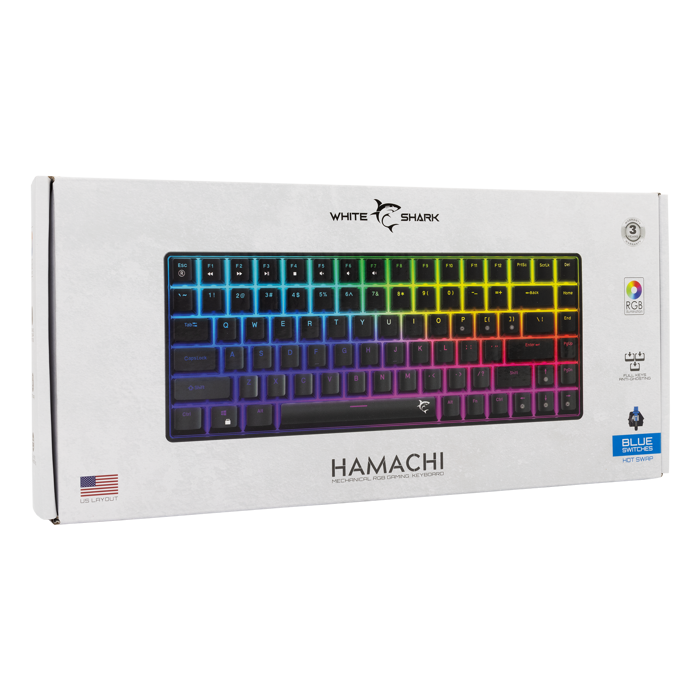WHITE SHARK gaming mehanička tipkovnica GK-005121 HAMACHI crna